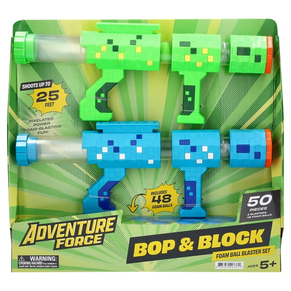 Adventure Force Bop and Block Foam Ball Blaster Set, 50 Pieces