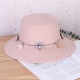 thumbnail image 4 of Fashion Flower Lace Ribbon Wide Brim Caps Summer Beach Sun Protective Hat Straw Hats for Women, 4 of 8