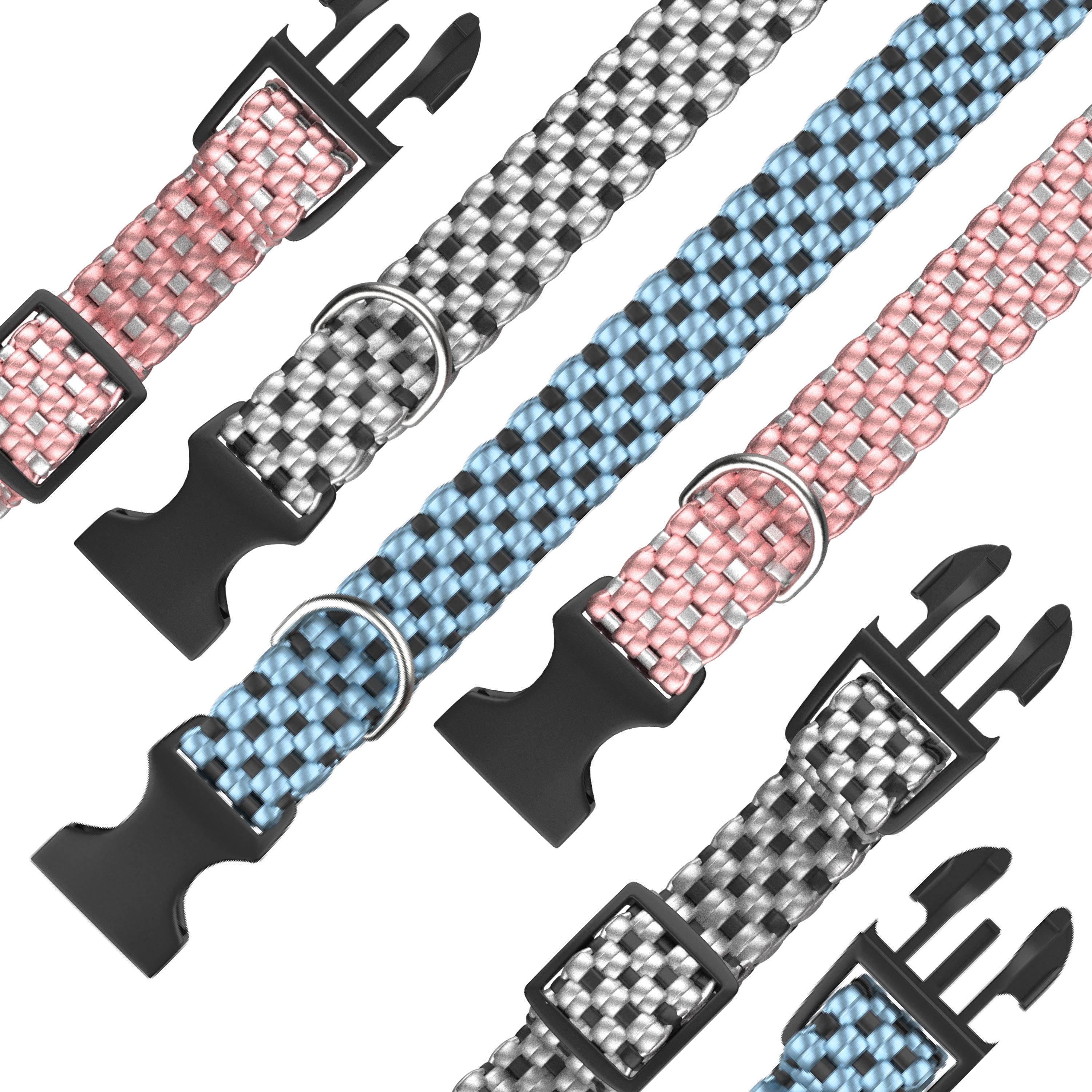 Vibrant Life Woven Padded Dog Collar, Blue, Small