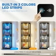 thumbnail image 4 of BROTTAR 65" Corner Glass Display Cabinet with LED Lights, 4-Tier Showcase Display Case with Glass Doors & Human Body Sensor for Collectibles, Black, 4 of 8