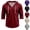 Wine, variant on HAJWOH Men's Hoodies 3/4 Sleeve Workout Beach Shirts Vneck Breathable with Drawstring Sweatshirt