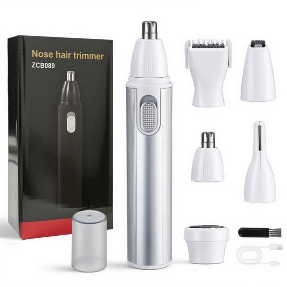 Nose Hair Trimmers for Women Men, IPX7 Waterproof 5-in-1 Rechargeable Electric Trimmer, Electric Razor for Nose Face Chin Pubic Underarm Legs