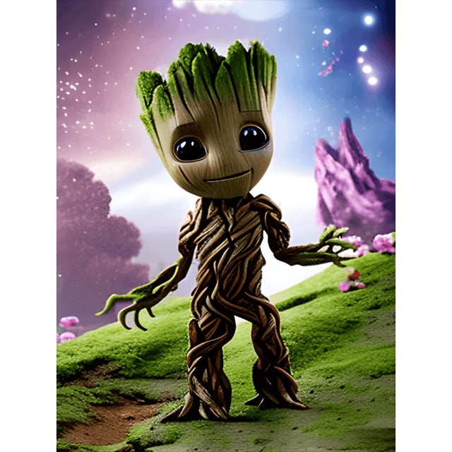 (w2178) Resina Diamante La Serie Dibujos Animados Hombre Groot Diamante 40*50CM