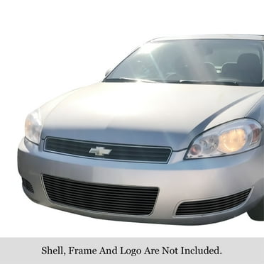 APS 2006-2013 Chevy Impala LS Without Fog Light Black Stainless Steel Billet Grille 8x6 horizontal billet
