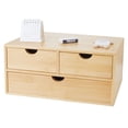 thumbnail image 1 of Bamboo Desk Organizer 3 Drawer with Shelf, 1 of 4