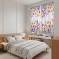 thumbnail image 3 of Pink Spring Floral Kitchen Curtains 63 Inch Length, Flowers Elegant Pastoral Watercolor Tiers Curtains for Living Room Berdoom Bathroom, Light Filtering Drapes Window Treatment 2 Panels 42"Wx63"L, 3 of 8