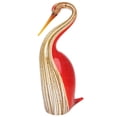thumbnail image 4 of GlassOfVenice Murano Glass Heron Bird Sculpture - Red, 4 of 5