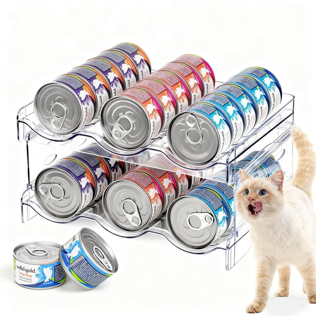 Organizador de comida para gatos Rvelidode de 2 capas transparente 100 ml
