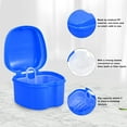 thumbnail image 2 of Wisfunlly Denture Bath Case Cup Box Holder Storage Soak Container with Strainer Basket for Travel Cleaning (Light Blue，Blue，Pink, Purple，White), 2 of 7