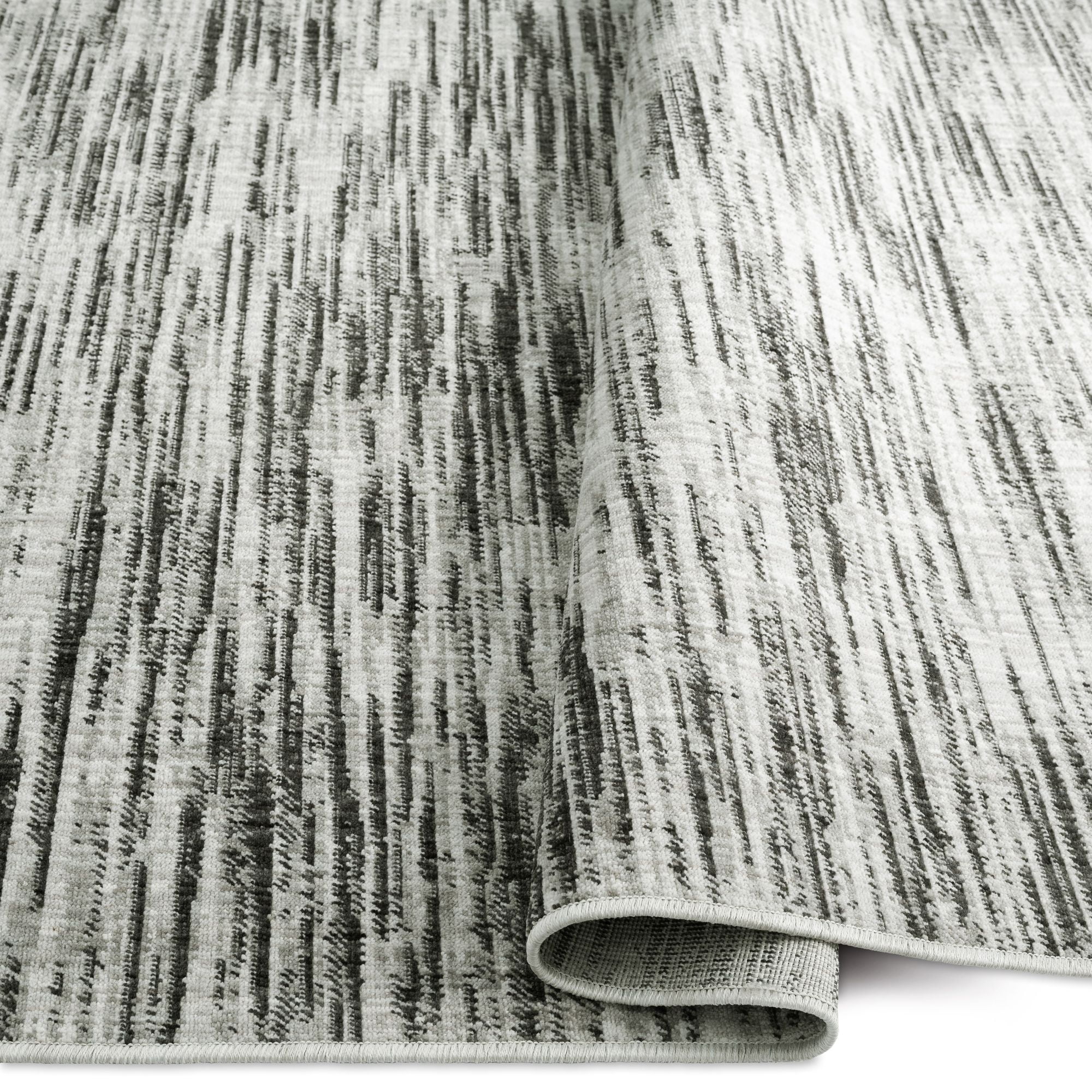 Brookstone Nature Dawn Modern Space Dyed Indoor/Outdoor High Performance Sustainable Area Rug, Ivory/Grey, 5'2"x7'2"