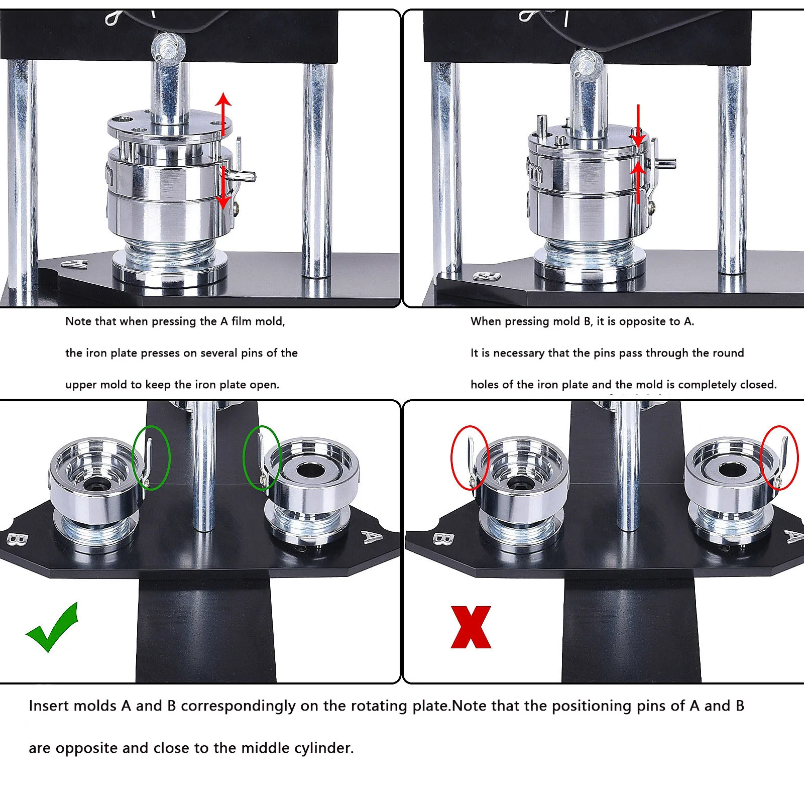 58mm Button Maker Set Professional Manual Pin Badge Making Machine Including Metal Mold ,Beginner-Friendly