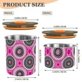 thumbnail image 3 of Circles Pink & Black Airtight Coffee Bean Canister 30oz Food Storage Containers with Lids For Gournd, Tea, Sugar, Flour, Rice, Cereal, Candy Cookie Jar, 3 of 8