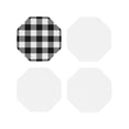 thumbnail image 2 of Disketp White And Black Plaid Pattern Funny Coasters,4 Pcs Leather Coasters With Holder, Perfect Housewarming Hostess Gifts,Protect Furniture From Water Marks Scratch, 2 of 9