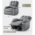 thumbnail image 2 of Recliner Chair with Massage & Heat, Swivel Faux Leather Rocking Chair, 2 of 2