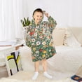 thumbnail image 6 of FORMRS Wearable Blanket Hoodie with Sleeves for Kids Cozy Flannel Sweatshirt, Beige Floral Garden, 6 of 7
