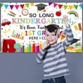 thumbnail image 2 of Welcome Back to School Backdrop White So Long Kindergarten It's Been Fun Look Out 1st Grade Here I Come Background Kindergarten  Classroom Party Decorations Banner Photo Booth Props, 2 of 7
