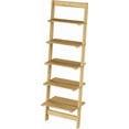 thumbnail image 6 of 5-Tier Ladder Shelf - 50-Inch Narrow Leaning Bookshelf - Wooden Bookcase for Living Room, Bathroom, Kitchen, Office, or Bedroom Furniture (Oak), 6 of 7