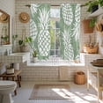 thumbnail image 5 of Green White Pineapple Kitchen Curtains 63 Inch Length, Tropical Summer Botanical Fruits Tiers Curtains for Living Room Berdoom Bathroom, Light Filtering Drapes Window Treatment 2 Panels 42"Wx63"L, 5 of 9