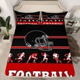 thumbnail image 2 of jejeloiu Rugby Twin 3-Piece Sheet Set,Black Football Helmet American, 2 of 7