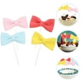 thumbnail image 3 of 8pcs Bow Cupcake Topper Bowknot Cake Picks Dessert Topper Birthday Cake Decoration, 3 of 8