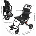thumbnail image 4 of Portable Folding Wheelchairs, Ultra Lightweight Aluminum Wheelchair with Adjustable Safety Strap, 270° Flip-Back Armrests, Ergonomic Transit Travel Chair for Adults and Seniors, 4 of 9