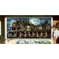 thumbnail image 4 of 16X7 ft Halloween Castle Full Moon Garage Door Decoration Background Haunted House Hallowmas Scary Night Spooky Bats Cemetery Child Kids Halloween Backdrop Theme Party Decor Banner Cover, 4 of 5