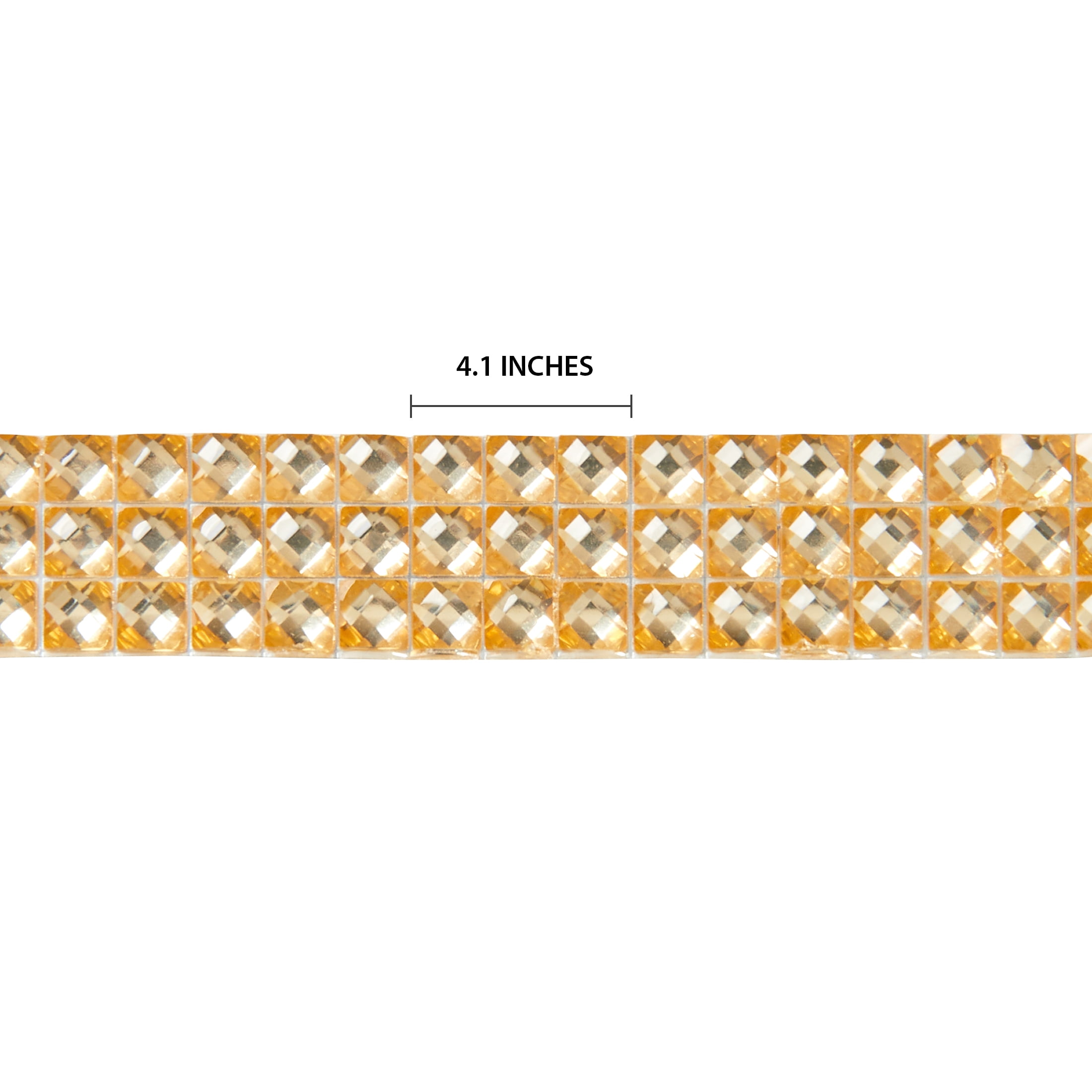 Offray Embellishments, Gold Adhesive Gems, 3 strips, 1 Package
