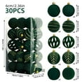thumbnail image 2 of 30-Piece Flocked Velvet Christmas Balls Set - Shatterproof Tree Ornaments with Metal Hangers (Red/Green/Gold), 2 of 5
