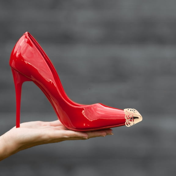 FELTECHELECTR 3Pairs High Heel Tip Covers Shoe Boot Toe Guards Golden Metal 1.5In