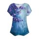 thumbnail image 4 of Fiudx Ropa de Mujer Top Informal de Primavera y Verano de Manga Corta con Cuello En V para Mujer, 4 of 4