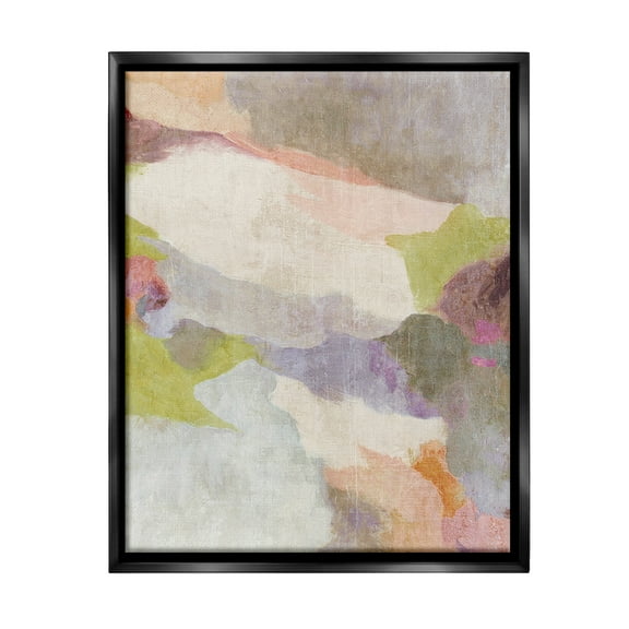 Stupell Industries Subtle Fluid Abstraction Abstract Painting Black Floater Framed Canvas Art Print Wall Art, 17 x 21