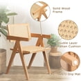 thumbnail image 5 of Kithkasa Rattan Dining Chairs for Dining Room, Solid Wood Finish with Armrest, Set of 2, Light Walnut, 5 of 8