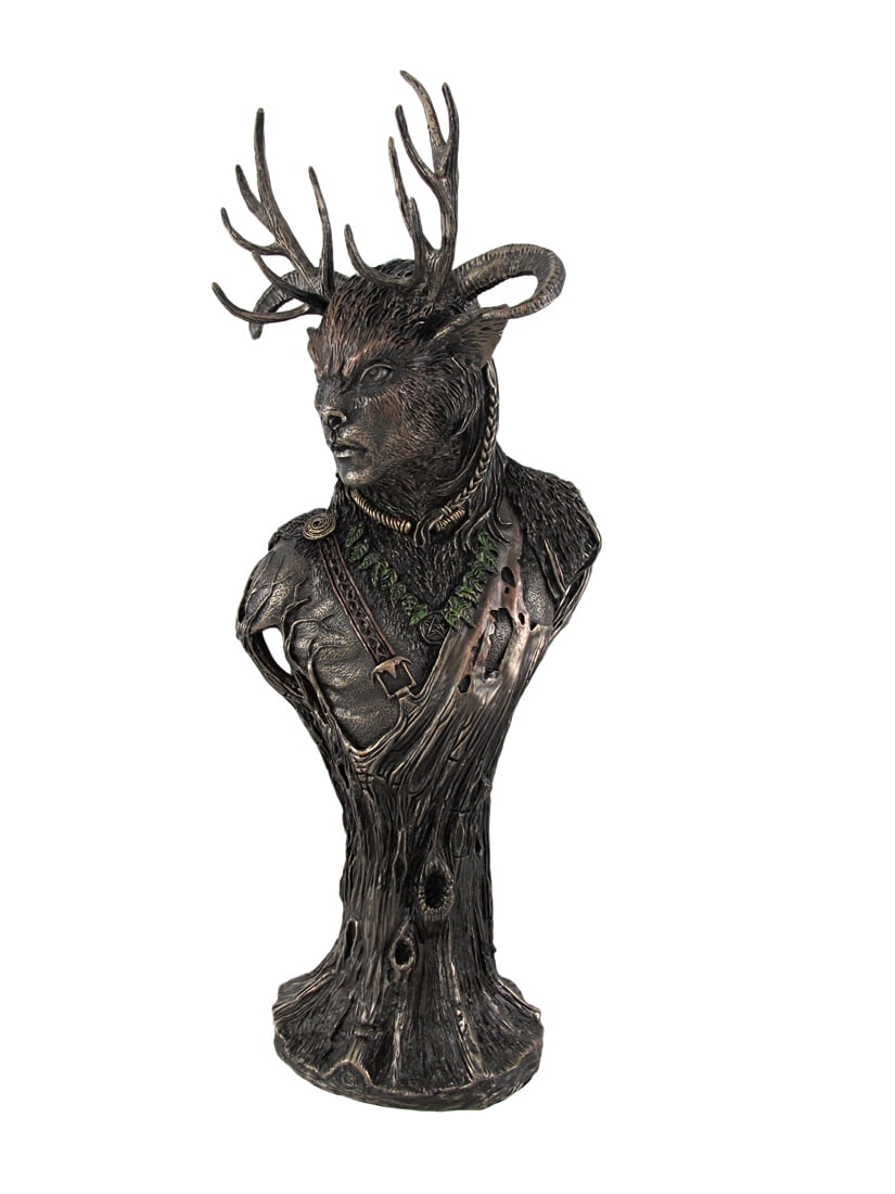 Incredibly Detailed Bronze Celtic God Cernunnos Statue Bust - Walmart ...