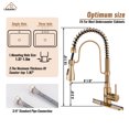 thumbnail image 3 of CASAINC Single Handle Kitchen Faucet with Pull Down Sprayer, Deck Mounted, Brushed Gold, 3 of 4