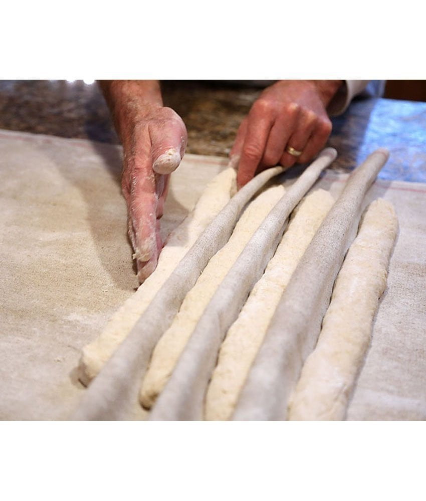 Vollum Baker's Couche Proofing Cloth, 1 Roll 25.5 Inch x 131 Feet, 100% Pure French Flax Linen with Red Stripe
