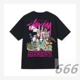 thumbnail image 1 of Camisetas Stussy de manga corta para hombre y mujer, marca de moda de verano Camisetas Stussy de calle holgadas y versátiles de puro algodón para parejas, tendenciaE67 Verde militar Negro [Estatua], 1 of 5