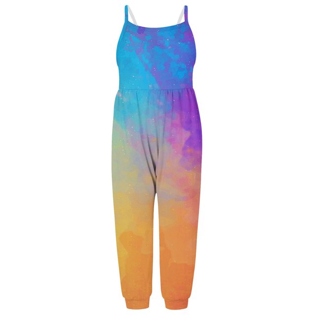 Plebaso Baby Girls Playsuit Strap Rompers Gradient Color Suspenders Jumpsuit Pants Baby Summer Clothes
