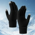 thumbnail image 2 of AWZXDE Women's Winter Thickened Screen Gloves - Knitted Wool for Cold Riding - Warm and Comfortable Mittens for Outdoor Activities Black,One Size, 2 of 5