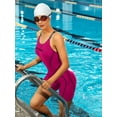 thumbnail image 6 of Attraco Women's One-piece Sports Swimsuit Color Block Water Aerobic Swimwear Bathing Suit, 6 of 6