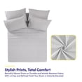 thumbnail image 2 of 6 Piece Printed Sheet Set, Deluxe Ultra Soft 1500 Series, Double Brushed Microfiber -Classic Gray, Full, 2 of 5