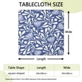 thumbnail image 2 of Blue Floral and Leaf Pattern Square Fitted Tablecloth with Elastic Edge,Square Table Cover,Washable Elastic Table Cover for Home Kitchen Party Decor 34"x34", 2 of 6