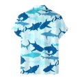 thumbnail image 3 of Camisas Para Hombre Manga Larga Hombres manga corta primavera verano casual impreso camisas top blusa camisas (Blue, S), 3 of 4