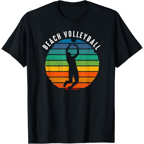 Vintage Beach Volleyball Clothing - Beach Volleyball Sunset T-Shirt