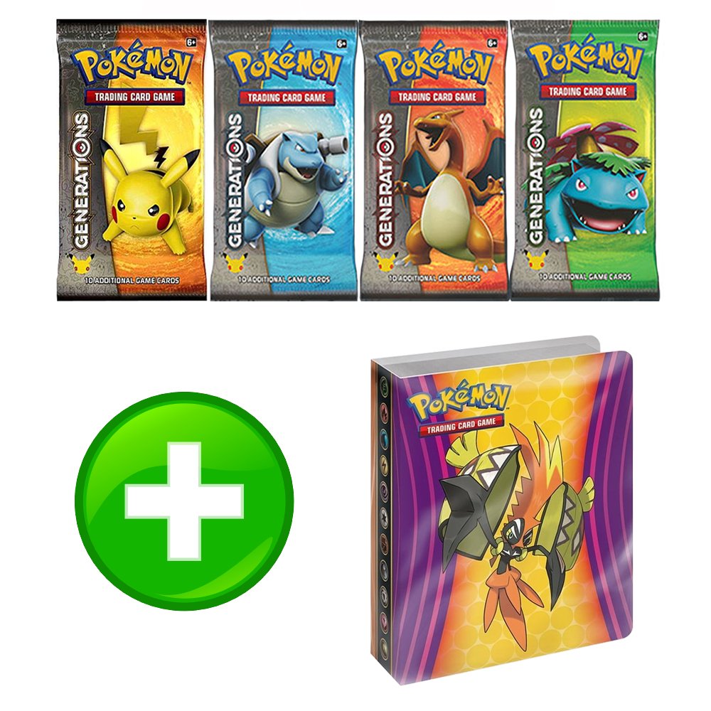 Pokemon Generations Booster Pack with Guardians Rising Mini Binder Tapu