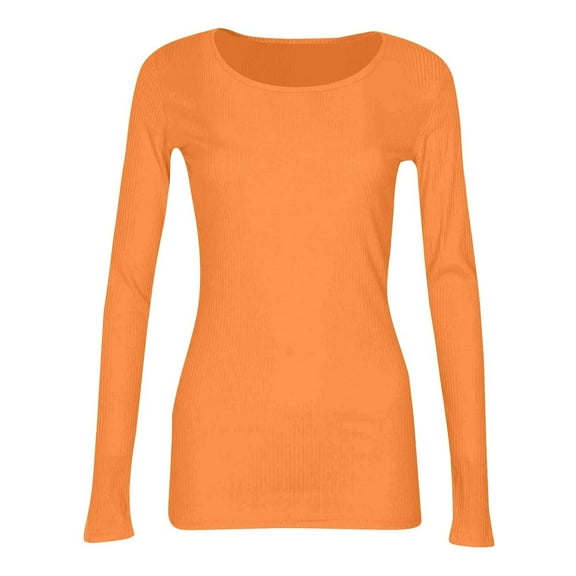 Seductiva Women's Oversized Long Sleeve T Shirts 2025 Going Out Tops for Women Fall Long Sleeve Tops Ribbed Crew Neck Shirts Womeninter Trendy Travel Clothes Loose Fit Lightweight Tunic Shirts