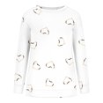 thumbnail image 5 of BLVB Womens Crewneck Sweatshirts Trendy Fall Long Sleeve Loose Pullover Dressy Casual Ladies Color Block Blouse White A4, 5 of 6