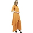 thumbnail image 4 of Phagun Solid Orange Asymmetrical Kurta Kurti With Palazzo Pant Indian Clothing-26, 4 of 7