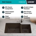 thumbnail image 5 of 32" x 19" Quartz Kitchen Sink, Double Bowl Sink, Drop-in Sink, Undermount Sink, Granite Kitchen Sink, Galaxy Mocha Kitchen Sink Lexicon Platinum LP-4060-M-SO, 5 of 9