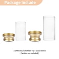 thumbnail image 7 of Sziqiqi Gold Hurricane Candle Holder: Set of 2 Candle Holders for Pillar Candles with Clear Glass Sleeve - Decorative Metal Pillars Stands for Wedding Party Christmas Holiday Dining Table Centerpiece, 7 of 7