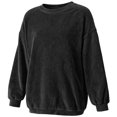 thumbnail image 4 of Lmnyox Ribbed Sweatshirts for Women Loose Crew Neck Oversized Pullover Fashion Casual Sweatshirts, 4 of 7
